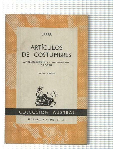 Coleccion Austral numero 306: Articulos de Costumbres