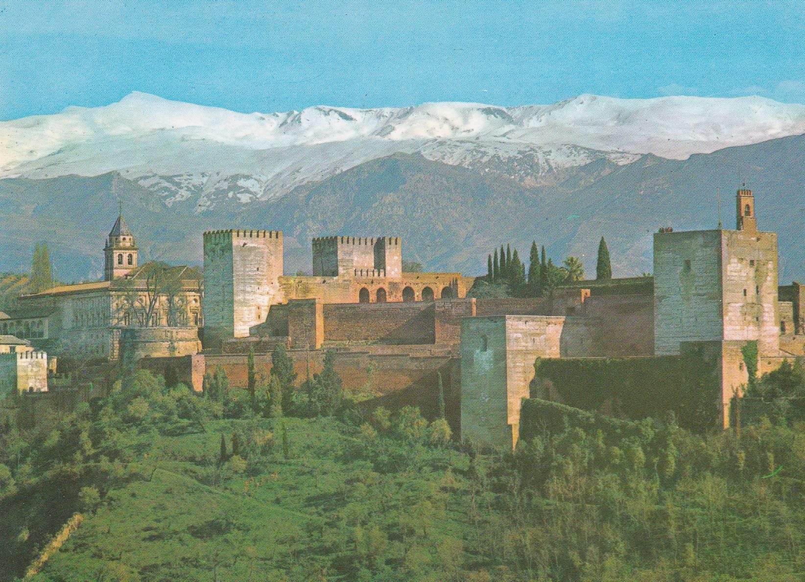 POSTAL B7330: GRANADA: LA ALHAMBRA Y SIERRA NEVADA