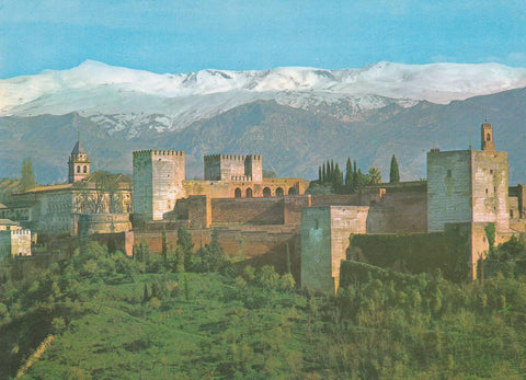 POSTAL B7330: GRANADA: LA ALHAMBRA Y SIERRA NEVADA