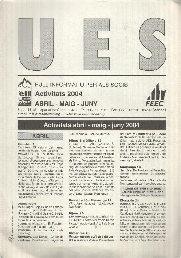 Full Informatiu: UES, Activitats 2000 - Gener, febrer, març (Unio Excursionista Sabadell) - A la Cerdanya Xalet-refugi Pere Carne