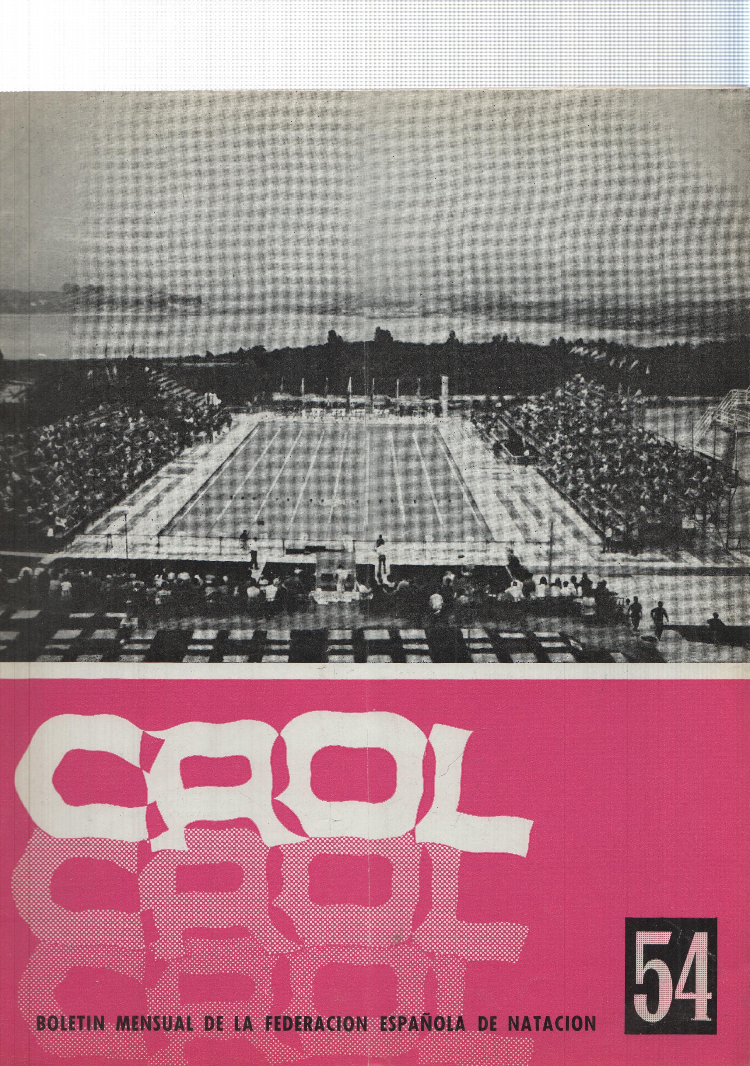 Boletin: Crol num 054, agosto 1969, año V. Portada: Piscina del Club Parayas en Maliaño (Santander)