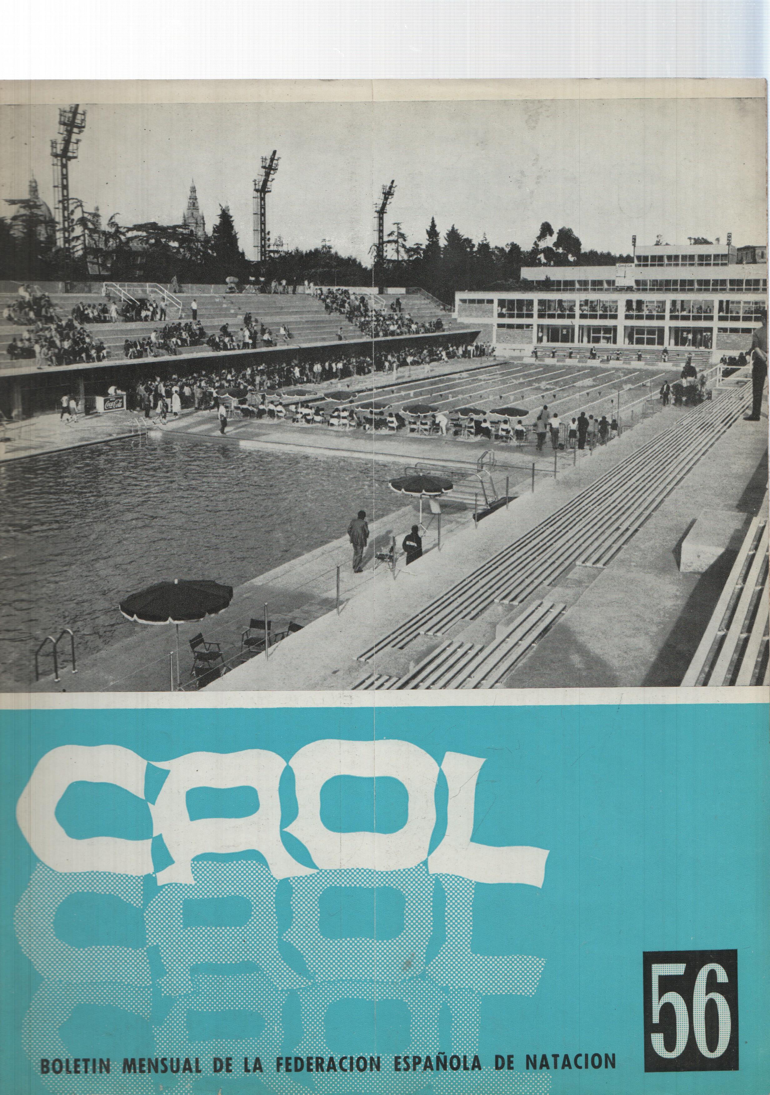 Boletin: Crol num 056, octubre 1969, año V. Portada: Complejo de piscinas Bernardo Picornell en Barcelona