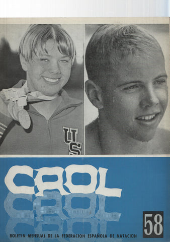 Boletin: Crol num 058, diciembre 1969, año V. Portada: Gary Hall y Debbie Meyer 
