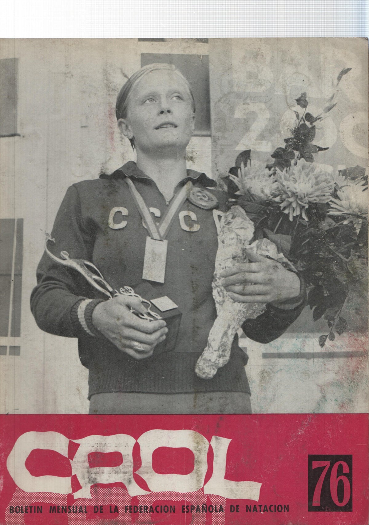 Crol num 76, Año VII, junio 1971: Boletin Federacion Española de Natacion. Portada: Galina Stepanova Prozumenschicova