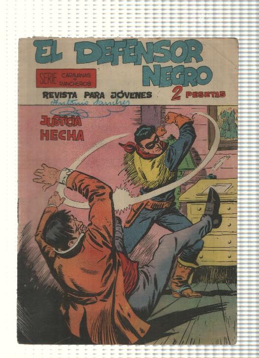 Comic: El Defensor Negro num 08 (nombre propietario cubierta) - Juticia Hecha. Serie Caravanas y Rancheros