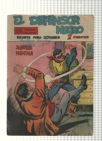 Comic: El Defensor Negro num 08 (nombre propietario cubierta) - Juticia Hecha. Serie Caravanas y Rancheros