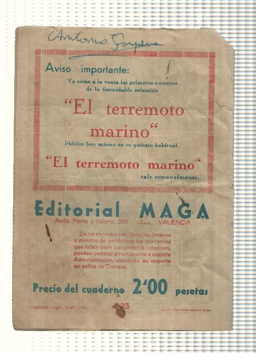 Comic: El Defensor Negro num 23 (firma propietario en contracubierta) - Emboscada. Serie Caravanas y Rancheros