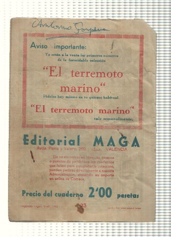 Comic: El Defensor Negro num 23 (firma propietario en contracubierta) - Emboscada. Serie Caravanas y Rancheros