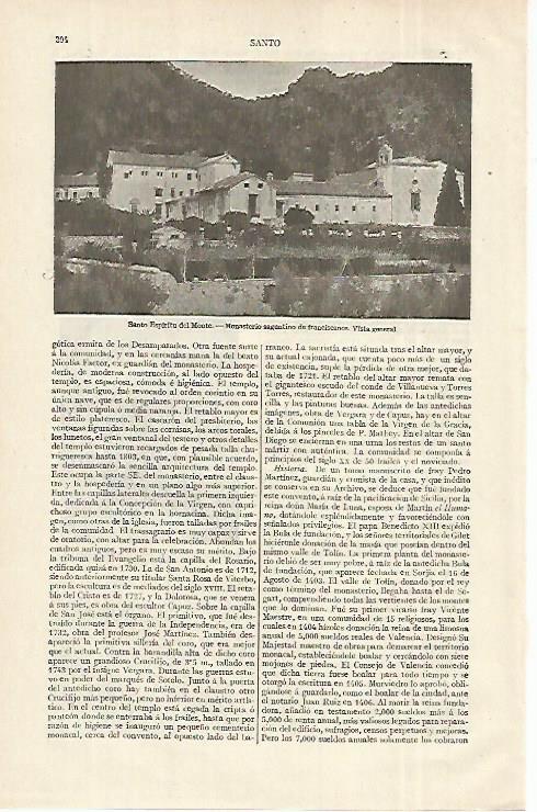 LAMINA ESPASA 12318: Monasaterio de Santo Espiritu del Monte Valencia