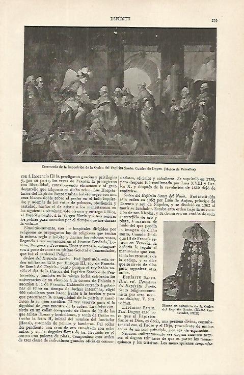 LAMINA ESPASA 16265: Imposicion de la Orden del Espiritu Santo por Doyen