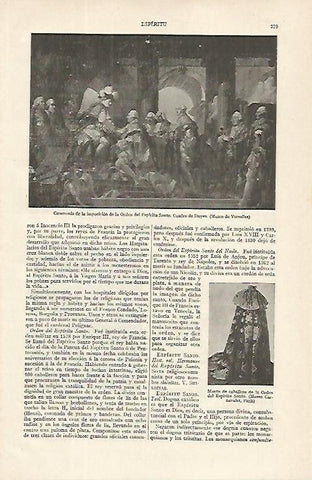 LAMINA ESPASA 16265: Imposicion de la Orden del Espiritu Santo por Doyen