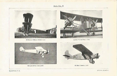 LAMINA ESPASA 19114: El Pullman Bristol Vickers Vimy Spirit of St Louis y Miss Columbia