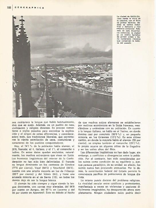 LAMINA 10987: Vista de Basilea Suiza