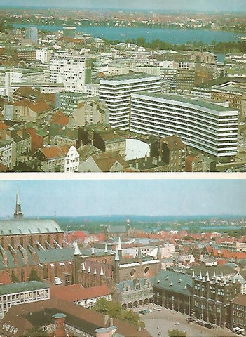 LAMINA 11007: Vista de Hamburgo y Plaza del Mercado de Lubeck Alemania
