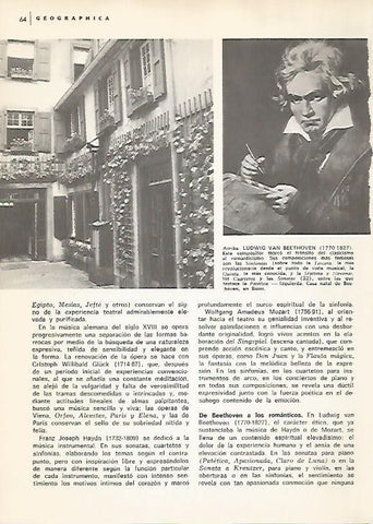 LAMINA 11015: Retrato de Beethoven y su casa natal en Bonn