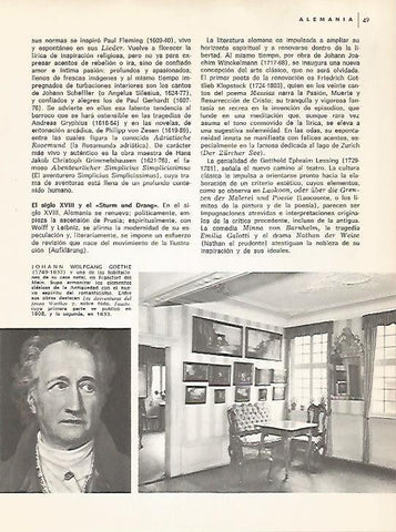 LAMINA 11020: Retrato de Goethe y habitacion de su casa natal en Franckfort del Main