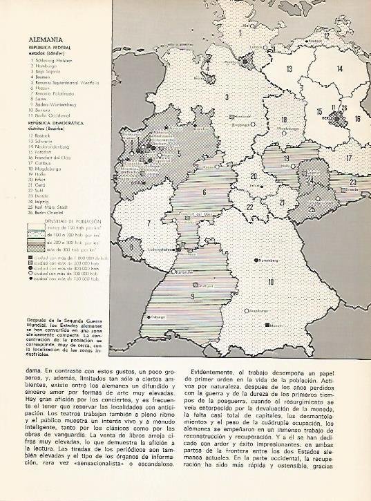 LAMINA 11025: Mapa de la Republica Federal Alemana y la Republica Democratica Alemana