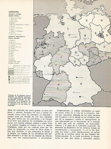LAMINA 11025: Mapa de la Republica Federal Alemana y la Republica Democratica Alemana