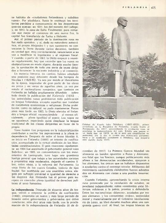 LAMINA 11133: Estatua de K. J. Stanhlberg primer presidente de Finlandia
