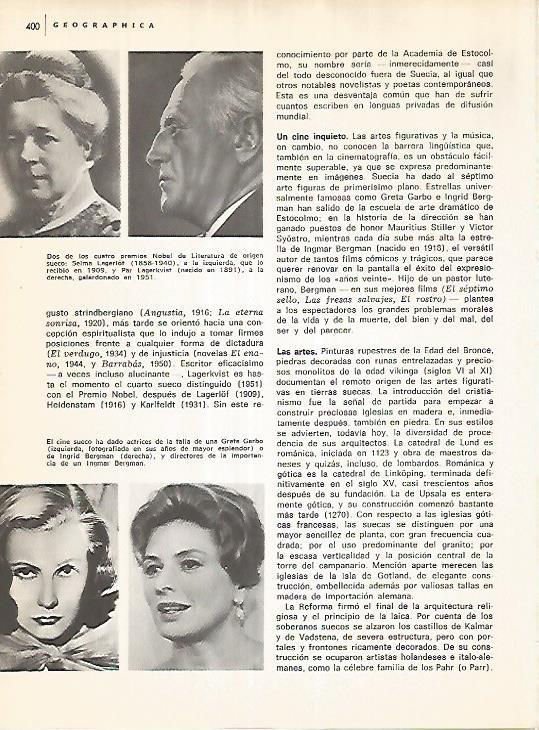 LAMINA 11141: Retratos de Selma Lagerlof Par Lagerkvist Greta Garbo e Ingrid Bergman