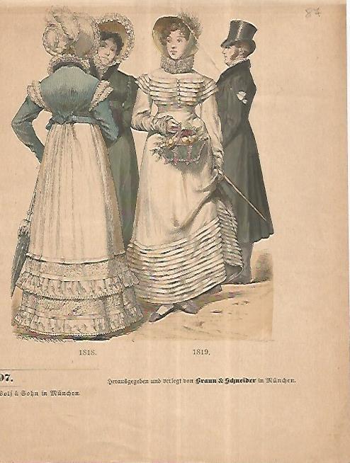 LAMINA 11174: Moda de 1818 y 1819
