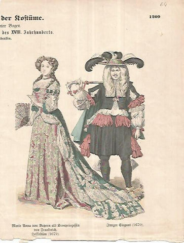 LAMINA 11180: Marie Anna von Bayer (1679) y joven de 1670