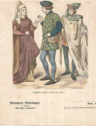 LAMINA 11191: Ingleses de 1400
