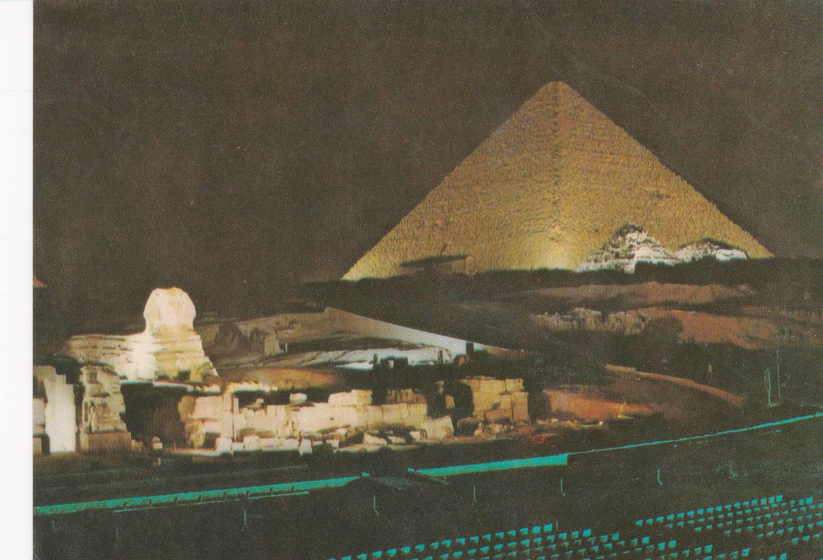 POSTAL B7414: EGIPTO: PIRAMIDE GIZA NOCTURNA