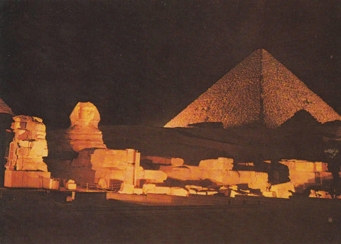 POSTAL B7461: EGIPTO: PIRAMIDE DE GIZA VISTA NOCTURNA