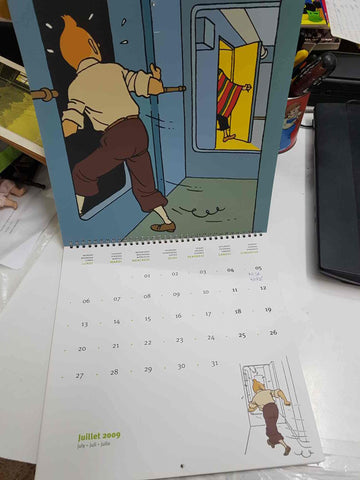 Calendario: Tintin 2009. Herge-Moulinsart. Français-English-Nederlands-Castellano