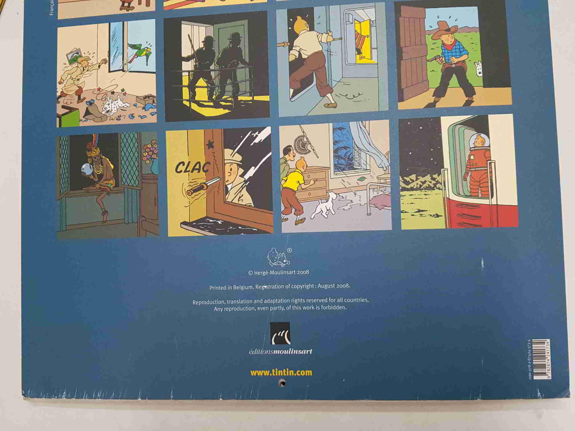 Calendario: Tintin 2009. Herge-Moulinsart. Français-English-Nederlands-Castellano