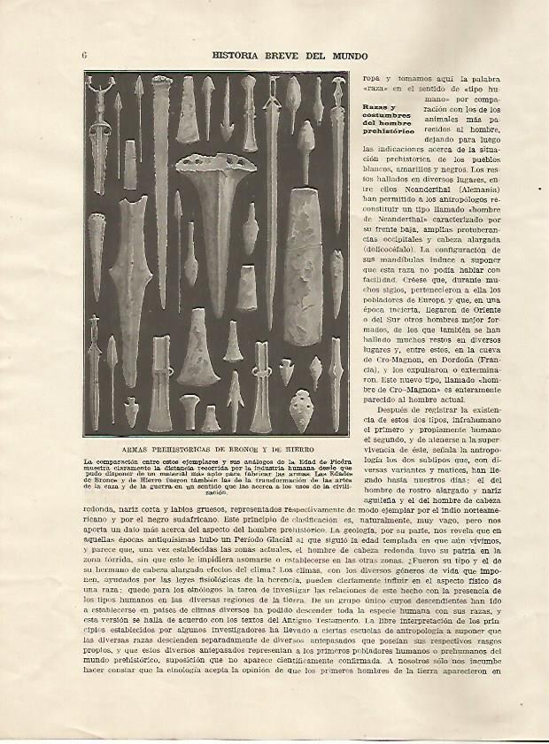 LAMINA 5190: Armas prehistoricas de broncee y de hierro