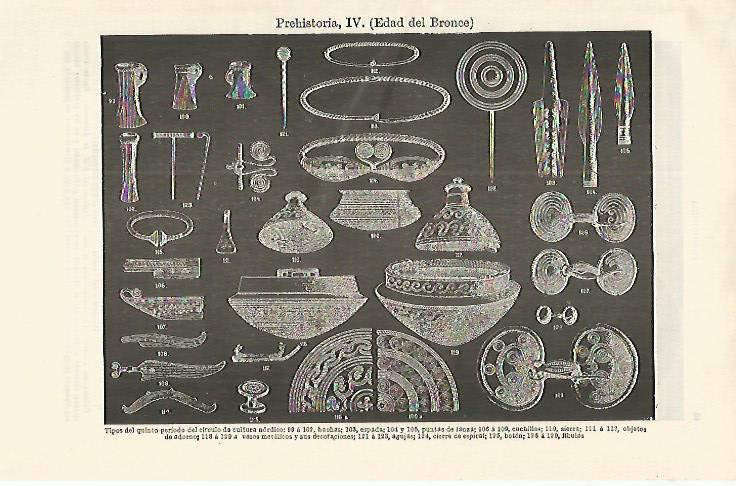 LAMINA ESPASA 16715: Objetos del quinto periodo nordico de la Edad de Bronce
