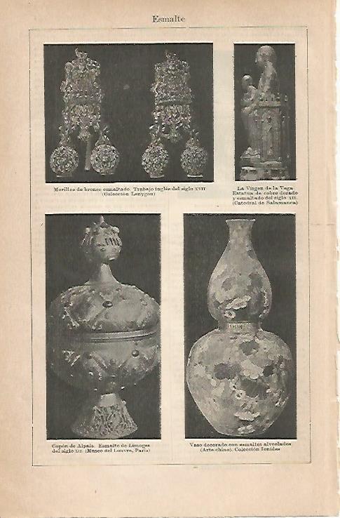 LAMINA ESPASA 18982: Morillos de bronce y vasos decorativos