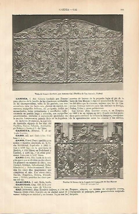LAMINA ESPASA 24781: Verja de bronce en Padua