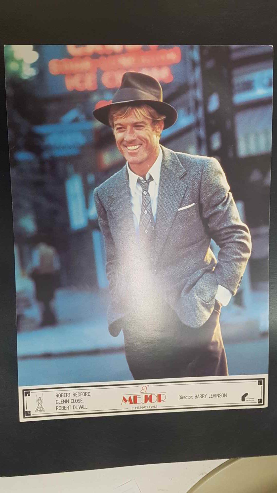 Poster pelicula: El mejor (numerado 01), The Natural. Director Barry Levinson con Robert Redford, Glenn Close, Rovert Duvall