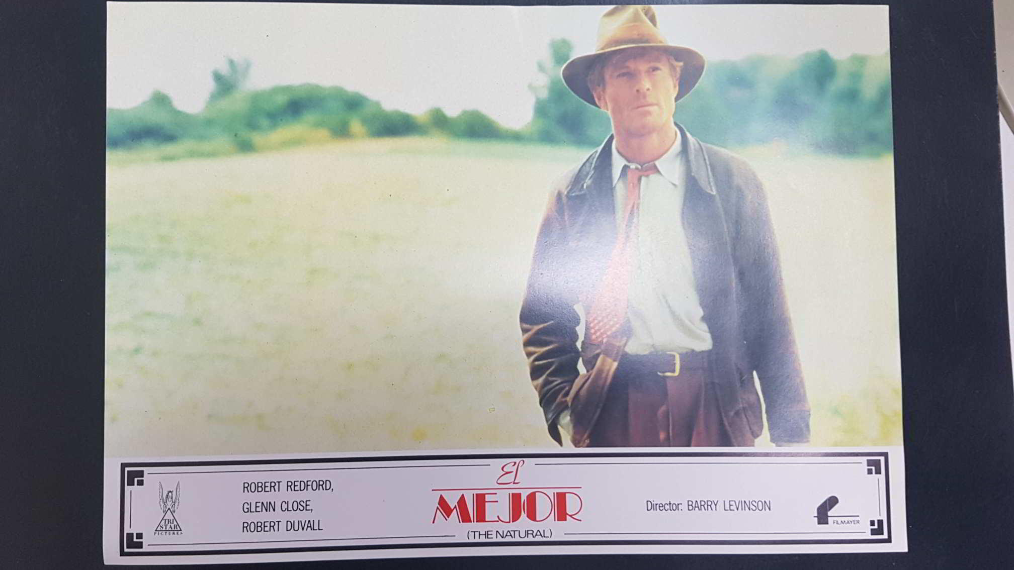 Poster pelicula: El mejor (numerado 09), The Natural. Director Barry Levinson con Robert Redford, Glenn Close, Rovert Duvall