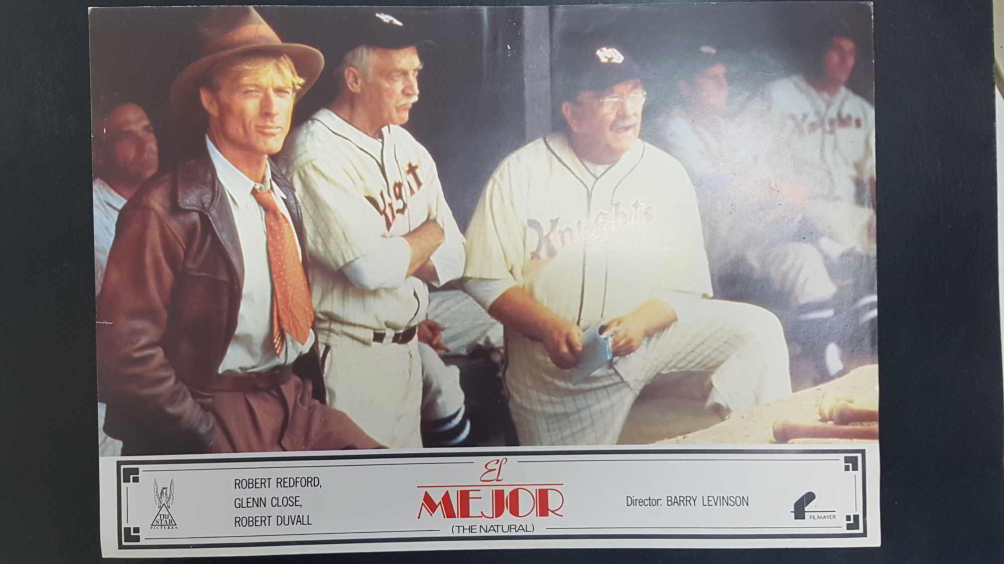 Poster pelicula: El mejor (numerado 12), The Natural. Director Barry Levinson con Robert Redford, Glenn Close, Rovert Duvall