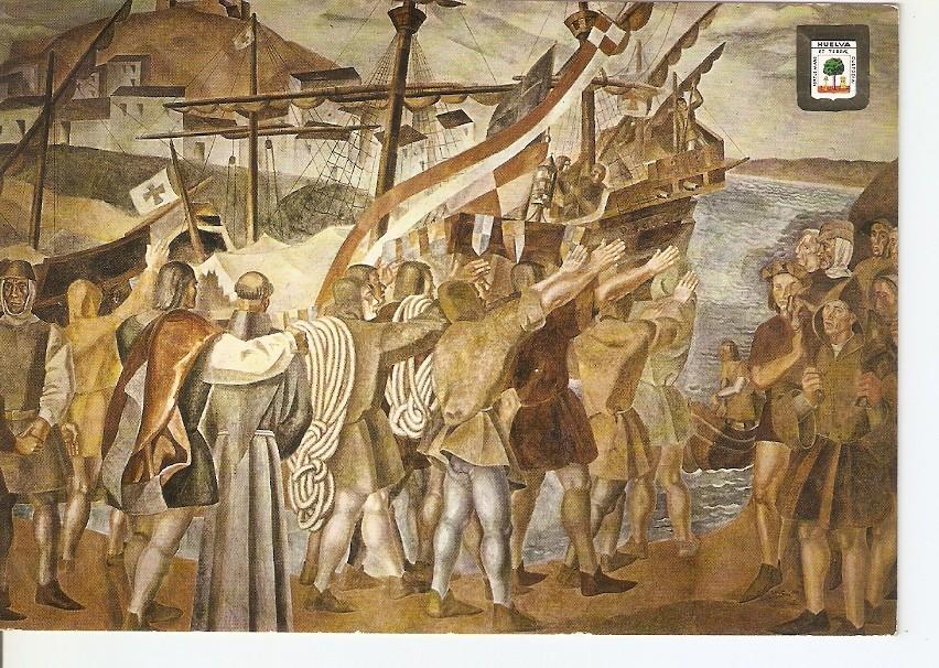 Postal 037307 : La Rabida (huelva). Fresco de Vazquez Diaz