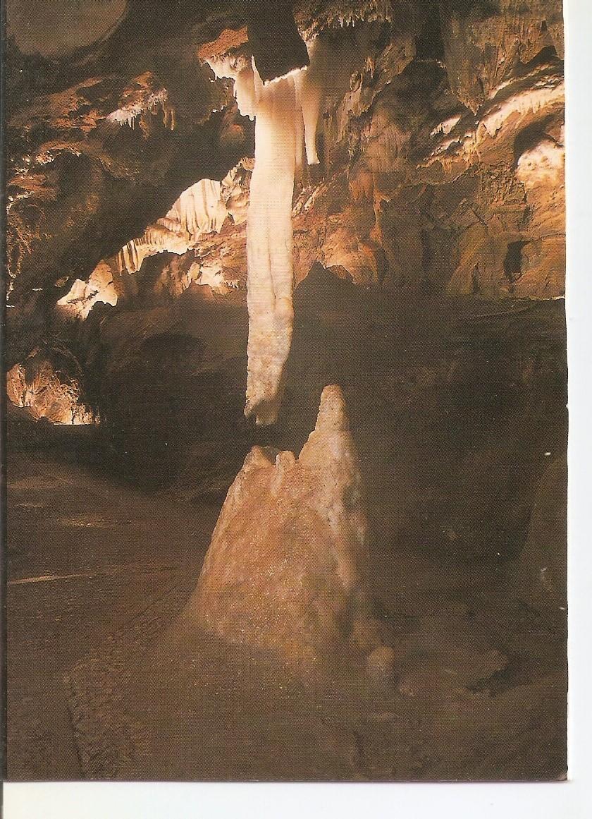 Postal 038605 : Gruta de las Maravillas Aracena (Huelva). Estalactita y estalagmita