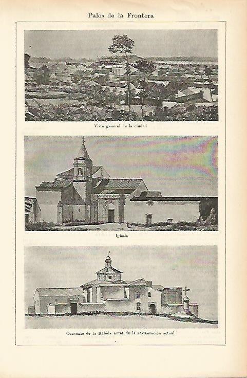 LAMINA ESPASA 1475: Vistas de Palos de la Frontera Huelva