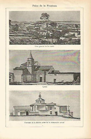 LAMINA ESPASA 1475: Vistas de Palos de la Frontera Huelva
