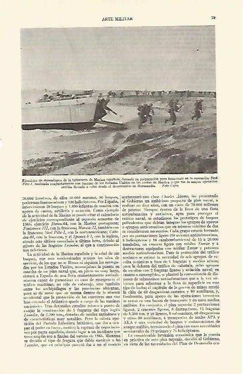 LAMINA ESPASA 20779: Desembarco de la infanteria de Marina de España en Huelva