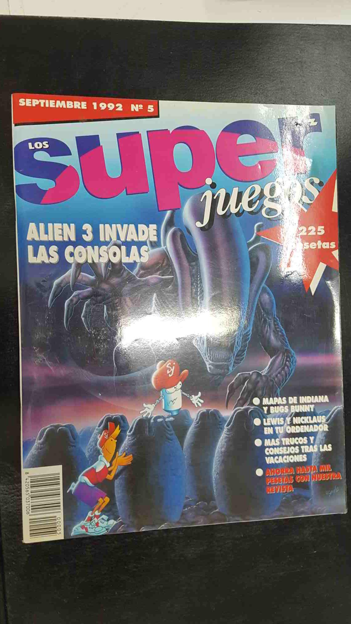 revista: Los Super Juegos num 005 - sept 1992. Alien 3, Mapas de Indian y Bugs Bunny