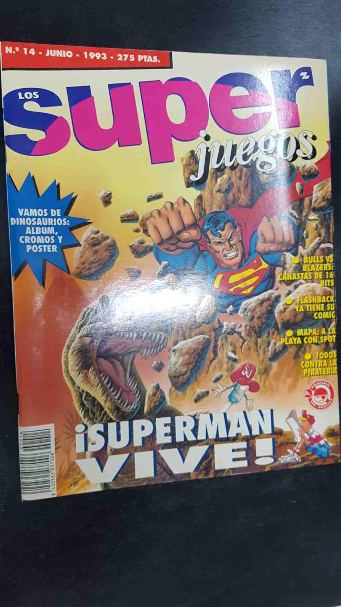 revista: Los Super Juegos num 014 - junio 1993. Mapa de Spot, Bulls vs Blazers, Superman