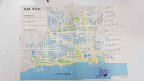 Mapa: urbano del distrito de Sant Marti. Equipaments municipals del districte