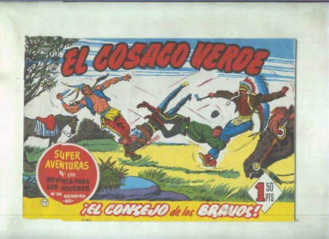 Facsimil de Ediciones B: El Cosaco Verde numero 077: El consejo de los bravos