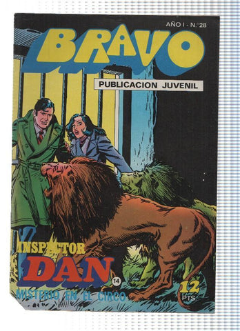 BRAVO, Numero 28: INSPECTOR DAN (14) - Misterio en el Circo (Bruguera 1976)