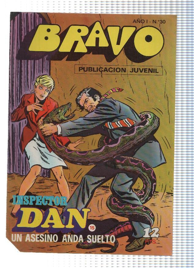 BRAVO, Numero 30: INSPECTOR DAN (15) - Un Asesino anda Suelto (Bruguera 1976)