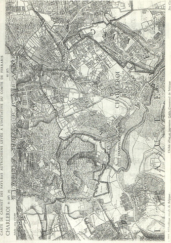 Plano: de Charleroi 46 1:50.000, 1965 Bibliotheque royale de Belgique. Le plan en relief de Charleroi